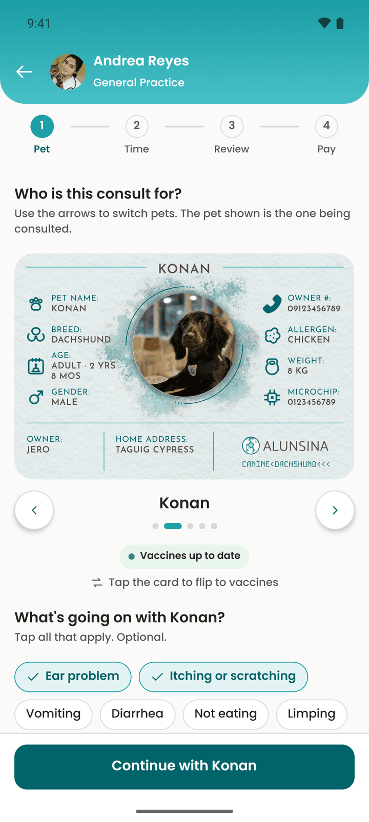 Alunsina app screen